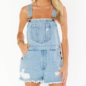 Light Blue Denim Overalls- worn once